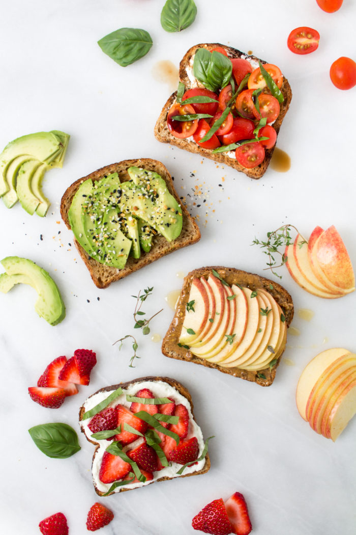 toast toppings, four ways