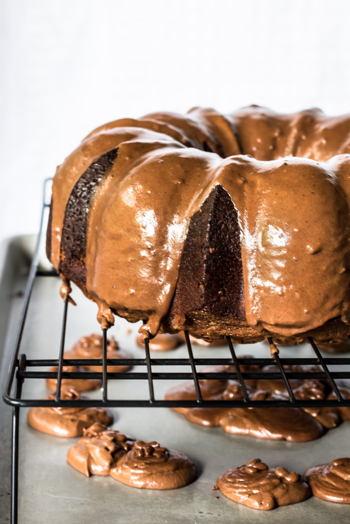 Bring back nostalgic memories with this rich chocolate pound cake with creamy chocolate glaze.