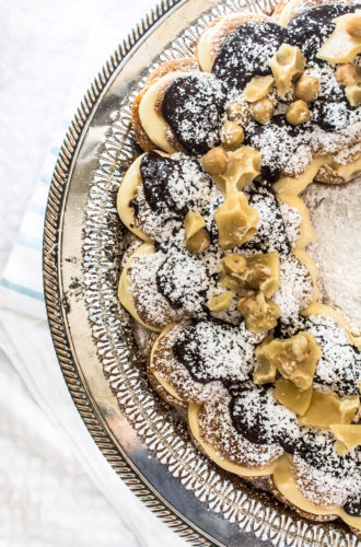 salted caramel dark chocolate hazelnut praline paris-brest