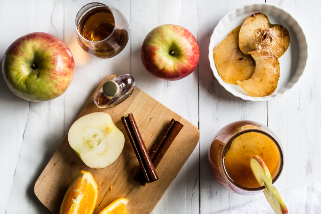 This spiked hot apple cider is perfect drink to warm you up on a cool night.