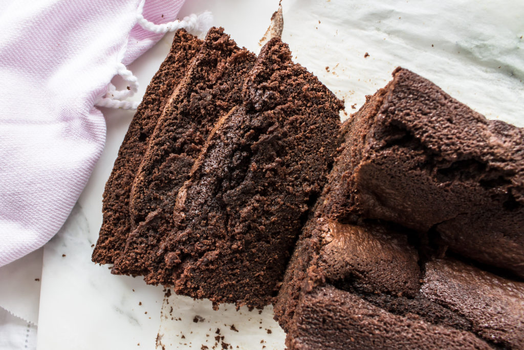 With a fudgy center, this delicious dense chocolate loaf cake is the perfect dessert for Valentine's Day.