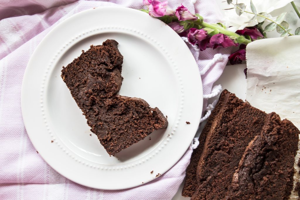 With a fudgy center, this delicious dense chocolate loaf cake is the perfect dessert for Valentine's Day.