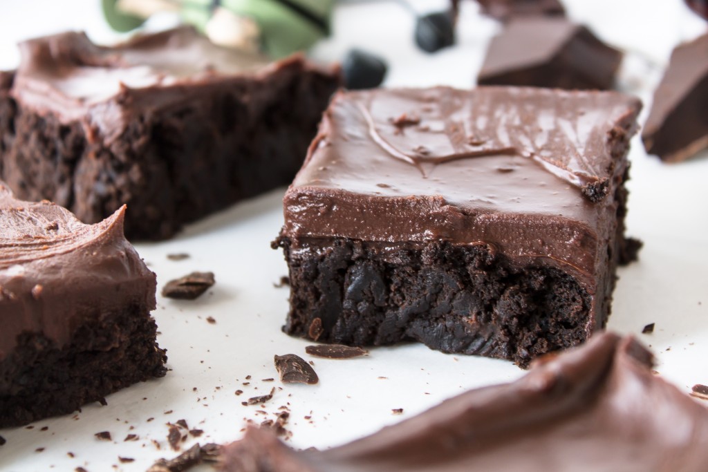 Guinness brownies with Irish cream ganache frosting are the perfect treat for this St. Patrick's day!