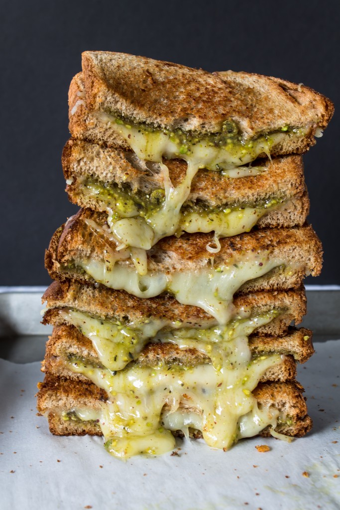 Flavor-packed pistachio pesto grilled cheese is comfort food at it's best.