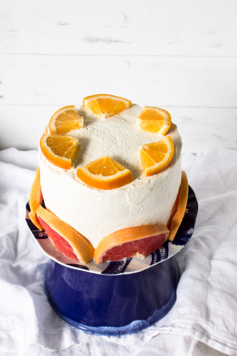 almond cake with almond whipped cream icing - Pass the Cookies