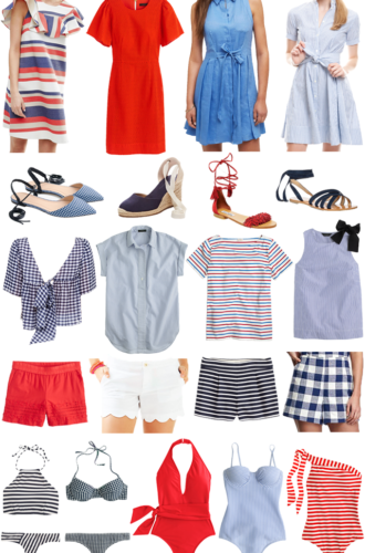 red, white and blue outfits
