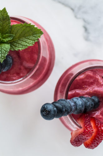 strawberry mint lime smoothies