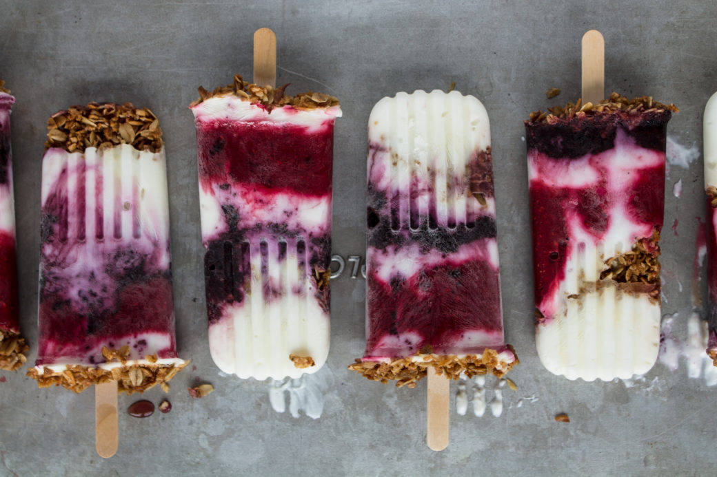 berry granola breakfast popsicles Pass the Cookies