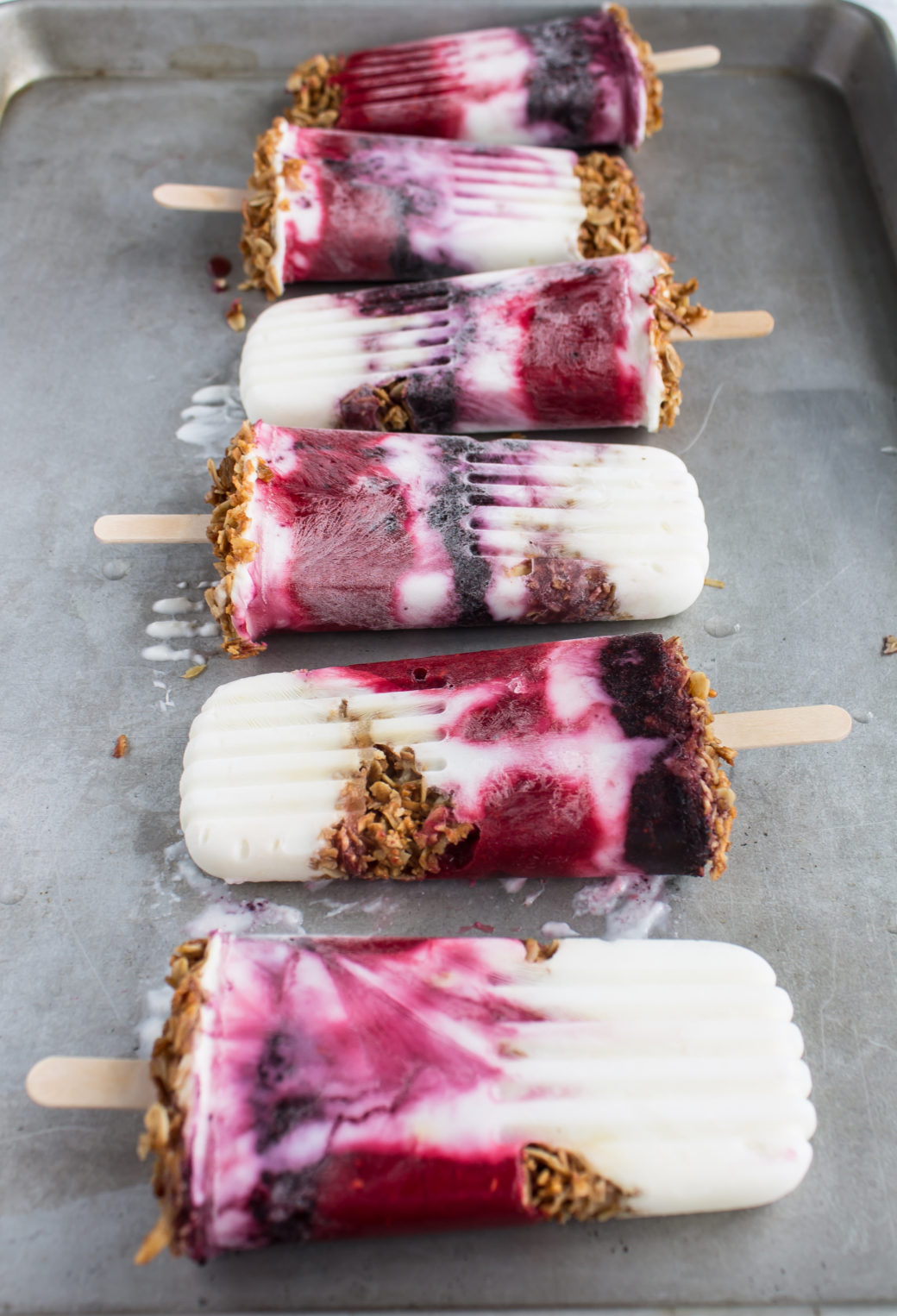 berry granola breakfast popsicles Pass the Cookies