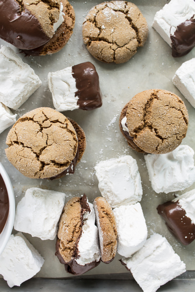 Ginger Cookie S'mores with Amaretto Marshmallows | Pass the Cookies