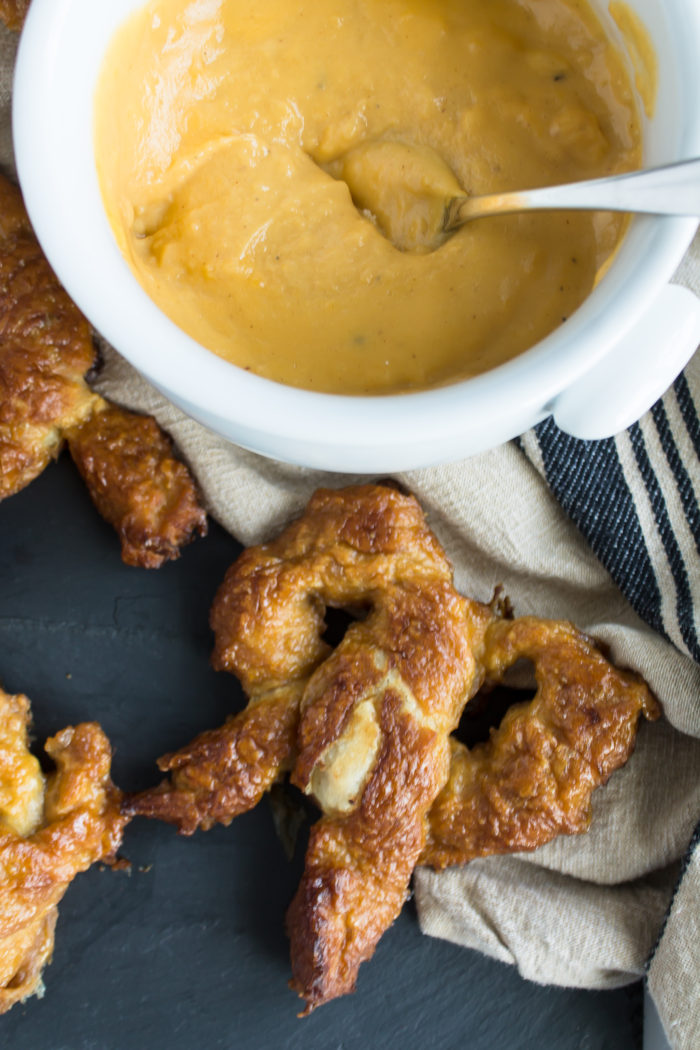 soft pretzels with hard cider cheese dip Pass the Cookies
