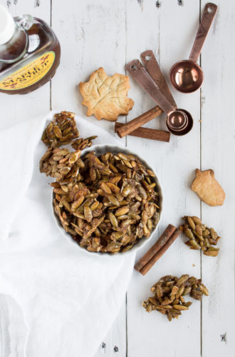 maple candied pumpkin seeds