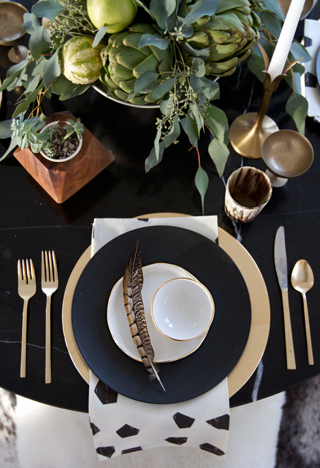 Thanksgiving Table Ideas - Dark Modern