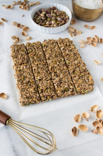 pistachio coconut granola bars