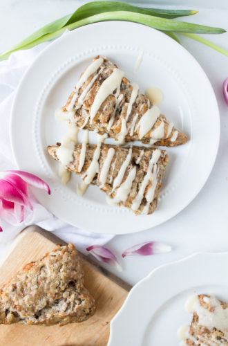 carrot cake scones with cream cheese glaze