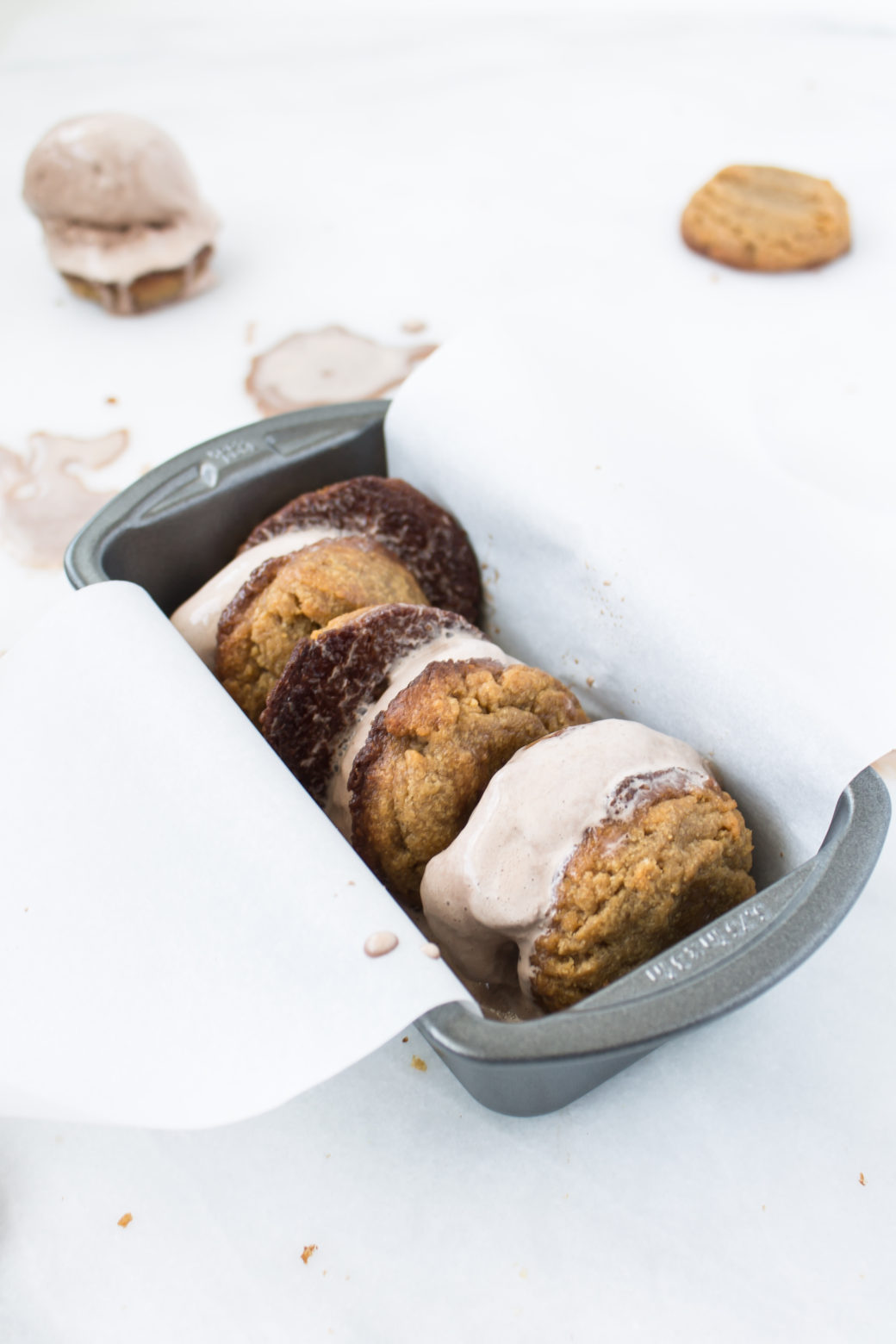 flourless peanut butter cookie ice cream sandwiches Pass the Cookies