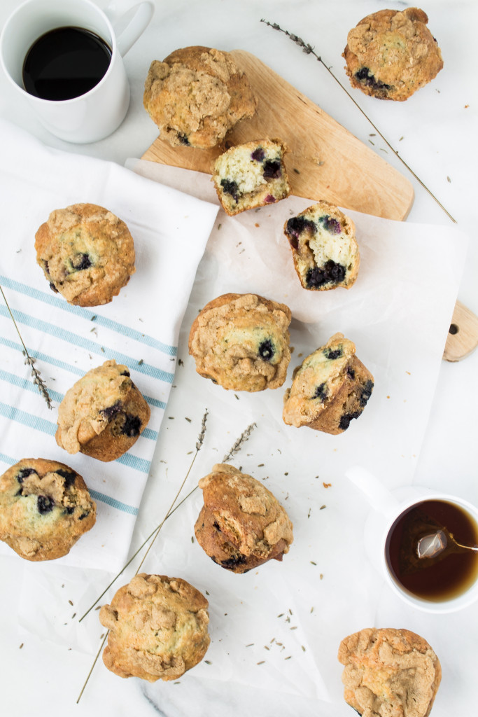 Blueberry Lavender Streusel Muffins | www.passthecookies.com