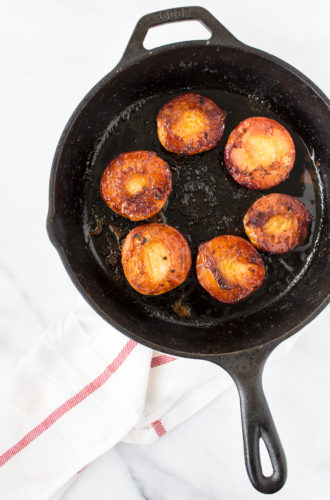 roasted peaches with yogurt two ways: streusel or granola