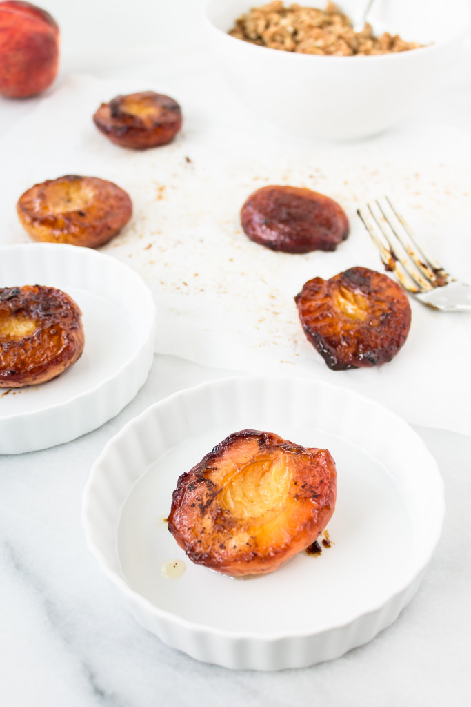 Roasted Peaches with Yogurt and Streusel | www.passthecookies.com