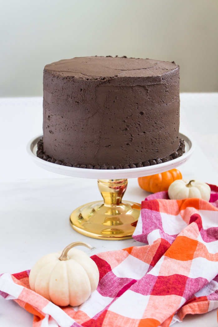 pumpkin cake with fluffy chocolate frosting - Pass the Cookies