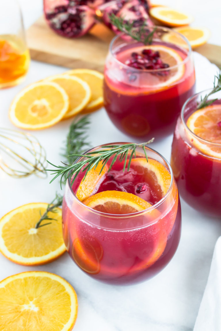 sparkling pomegranate punch cocktails Pass the Cookies