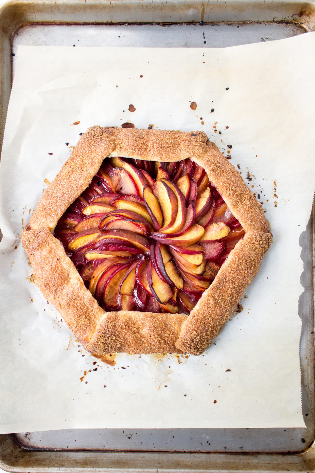 plum & peach galette with cinnamon whipped cream Pass the Cookies