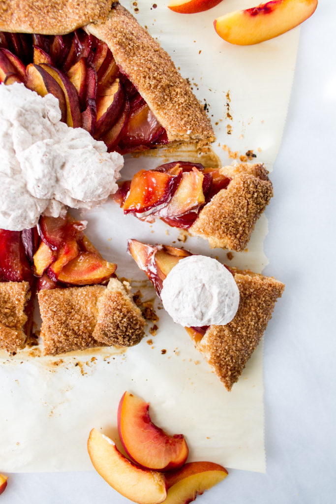 plum & peach galette with cinnamon whipped cream - Pass the Cookies