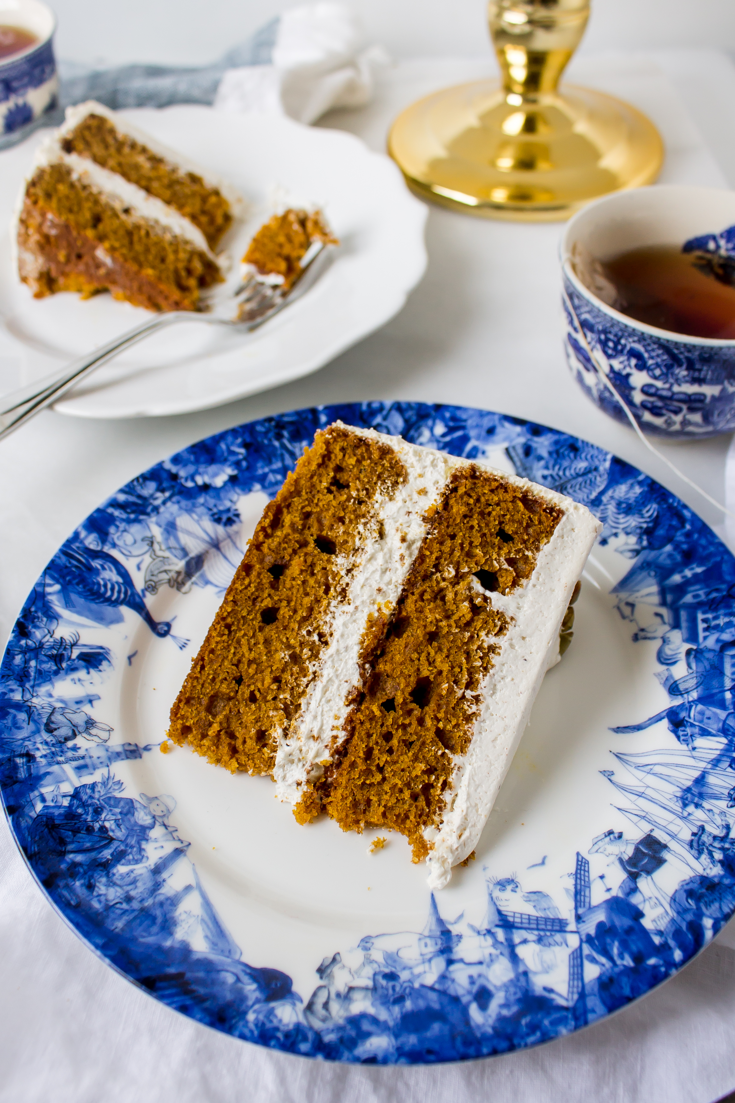 Pumpkin cake with brown butter frosting is perfect for fall. It is wonderfully moist and filled with fall spices and that amazing nutty browned butter flavor to create the ultimate delicious seasonal combination. | www.passthecookies.com