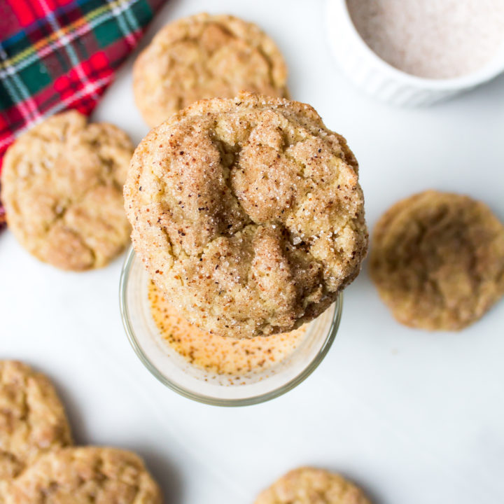Eggnog snickerdoodles are soft, chewy, and filled with the familiar eggnog and nutmeg flavors. They are the perfect easy cookie to add to your plate of Christmas cookies this year! | Pass the Cookies | www.passthecookies.com